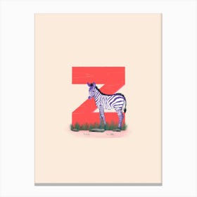 Letter Z Zebra Canvas Print