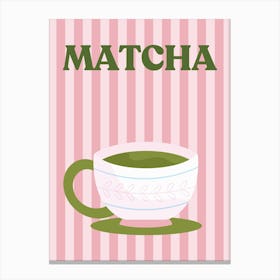 Matcha Pink & Green Poster Canvas Print