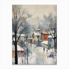 Winter City Park Painting Ditan Park Beijing 4 Canvas Print