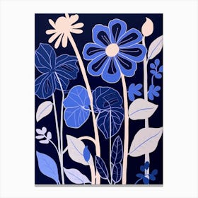 Blue Flower Illustration Bergamot Canvas Print