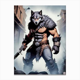 Wolf axe Canvas Print