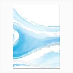 Blue Ocean Wave Watercolor Vertical Composition 60 Canvas Print
