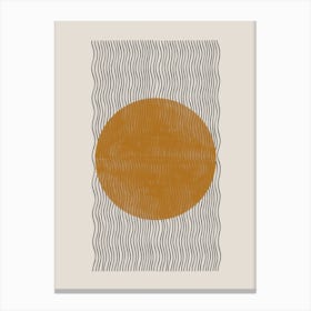 Orange Sun, Woodblock Artwork Canvas Print