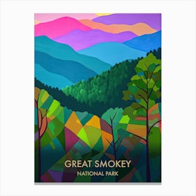 Great Smokey National Park Travel Poster Matisse Style 3 Canvas Print