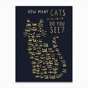 How Many Cats Do You See? Canvas Print