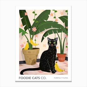 Foodie Cats Co Cat And Bananas 2 Canvas Print