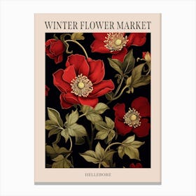 Hellebore 3 Winter Flower Market Poster Canvas Print