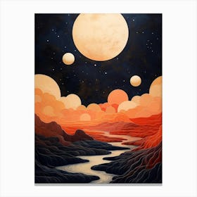 Moon Abstract Minimalist 6 Canvas Print