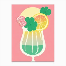 Clover Club Retro Pink Cocktail Poster Canvas Print