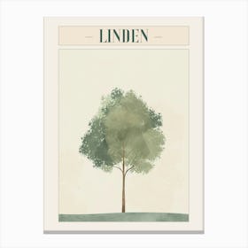 Linden Tree Minimal Japandi Illustration 2 Poster Canvas Print