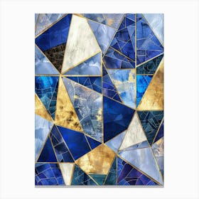 Abstract Blue And Gold Geometric Mosaic Background Canvas Print