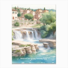 Saturnia hot spring Tuscany Italy Painting 2 Canvas Print