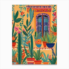 Mexican Garden Colorful facade Canvas Print