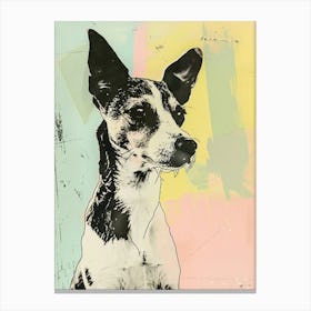 Toy Fox Terrier Dog Pastel Illustration Canvas Print