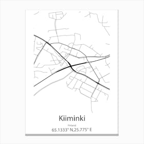 Kiiminki,Finland Minimalist Map Canvas Print