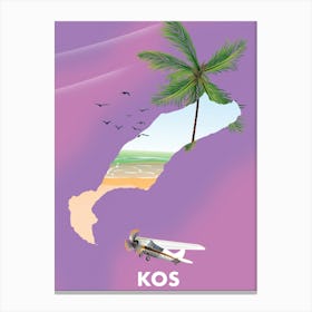 Kos Map Canvas Print