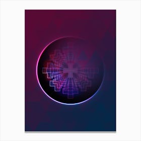 Geometric Neon Glyph on Jewel Tone Triangle Pattern 327 Canvas Print