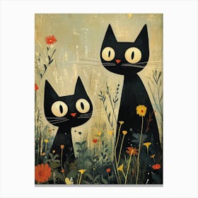 Cats In The Meadow Canvas Print