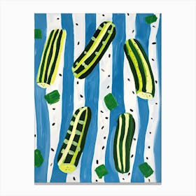 Cucumbers Summer Illustration 4 Canvas Print