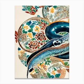 Eel Vintage Graphic Watercolour Canvas Print