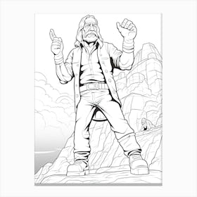 The Land Of The Giants (Gulliver Mickey Fantasy Inspired Line Art 4 Canvas Print