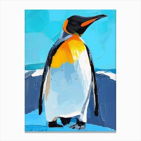 King Penguin Signy Island Colour Block Painting 2 Canvas Print