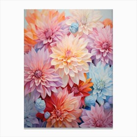 Pastel Dahlia Pedals Painting 1 Canvas Print