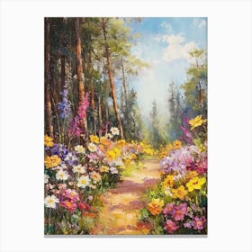 Path In The Flowers Forest Canvas Print