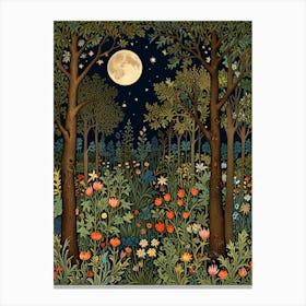 William Morris Moonlight In The Forest 162 Canvas Print