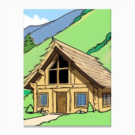 House In The Mountains-Reimagined 4 Canvas Print