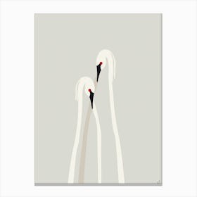 Modern Minimal Art Swans Canvas Print