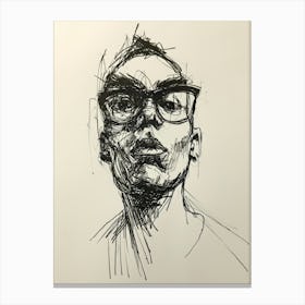 Portrait Of A Man With Glasses 4 Canvas Print