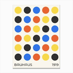 Bauhaus Abstract colorful Circles retro shape mid century style design Canvas Print