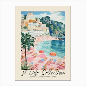Atrany, Amalfi Coast   Italy Il Lido Collection Beach Club Poster 2 Canvas Print