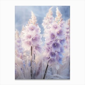 Frosty Botanical Delphinium 1 Canvas Print