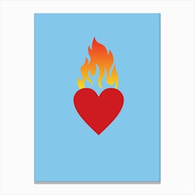 Burning Love Blue Canvas Print