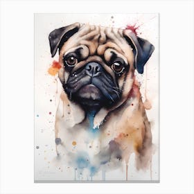 Pug Painting Canvas Print