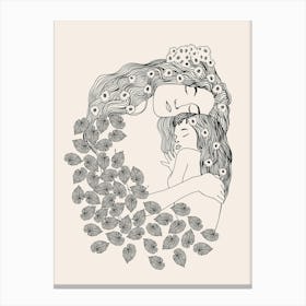 Mother And Daughter Embrace 1 Canvas Print