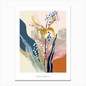Colourful Flower Illustration Poster Babys Breath 3 Canvas Print