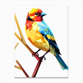 Colourful Geometric Bird American Goldfinch 1 Canvas Print