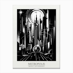 Metropolis Abstract Black And White 8 Poster Canvas Print