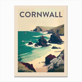 Cornwall Vintage Travel Poster Canvas Print