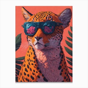 Cool Cheetah With Sunglasses Pop 1 Canvas Print