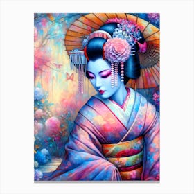 Japan Traditional Geisha Illustration By Ad 117 Canvas Print