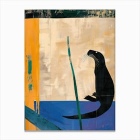 Otter 2 Cut Out Collage Canvas Print
