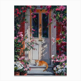 Cat At The Door Canvas Print