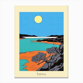 Poster Of Minimal Design Style Of Sardinia, Italy 1 Canvas Print