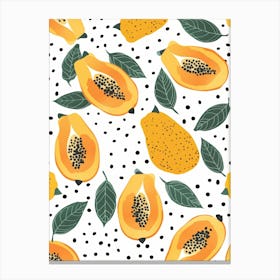 Seamless Pattern With Papaya 5 Canvas Print