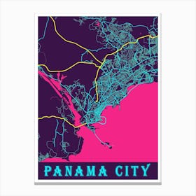 Panama City Map Poster 1 Canvas Print