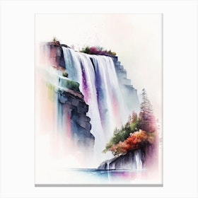 Niagara Falls Of The South, United States Water Colour  (3) Canvas Print